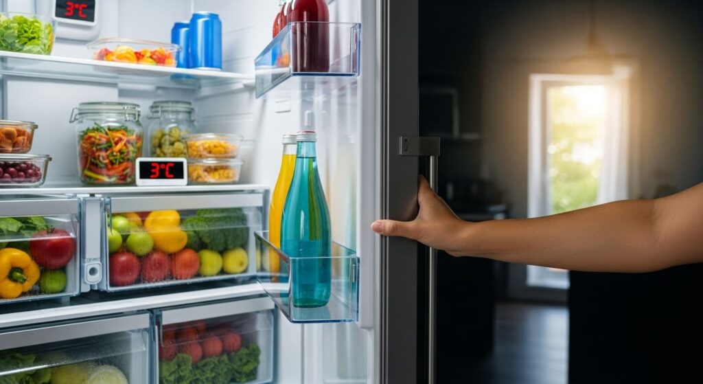 여름철 냉장고 적정 온도 3°C로 설정된 모습