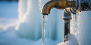 동파 방지를 위해 물을 약하게 틀어놓은 수도꼭지